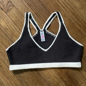 Knitty Kitty gray and white bra
